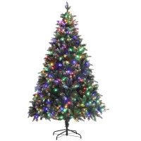HOMCOM 7ft LED Pre-Lit Artificial Christmas Tree, with Base(m-1)