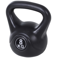 HOMCOM Kettlebell 8 kg - Gewichts Kettlebell gevuld met zand voor beginners Zwart