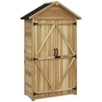 Outsunny Armoire de jardin abri jardin remise pour outils sur pied toit en asphalte imperméable doubles portes verrouillables(m-11)