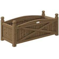 Outsunny Jardinière en bois, carré potager extérieur bois avec trous de drainage, 90 x 39 x 37 cm, marron foncé(m-12)