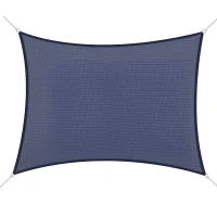 Outsunny Voile d'ombrage rectangulaire 6 x 4 m polyéthylène Haute densité Protection UV Avec sac de rangement - Coloris bleu(m-1)