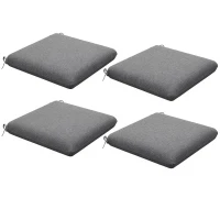 Outsunny Conjunto de Almofadas para Cadeiras 47x47x7 cm Conjunto de 4 Peças Almofadas para Cadeiras de Jardim Impermeáveis Cinza(m-10)