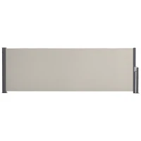 Outsunny Seitenmarkise, Seitenrollo, ausziehbar, Sichtschutz, Aluminium/Polyester, 3 x 1 m, Hellgrau(m-11)