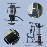 Station de musculation multifonction - Collaboration Aosom.fr x FFHandball - 10 contrepoids 65 kg filet de protection(m-3)