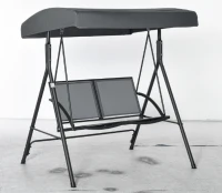 Outsunny Dondolo a 2 Posti da Giardino con Tettuccio Regolabile, 140x118x162cm Grigio(m-1)