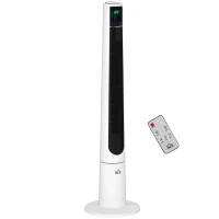 HOMCOM Ventilatore a Torre 50W a 3 Modalità e 3 Velocità con Timer da 12h, in ABS, Ø32x118.2 cm, Bianco(m-1)