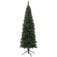 HOMCOM Árbol de Navidad Artificial 180 cm con 618 Ramas 30 Piñas y Soporte de Metal Árbol Navideño para Salón Interior Verde