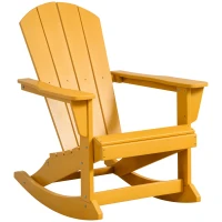 Outsunny Fauteuil à bascule Adirondack rocking chair de jardin en HDPE 73,5 x 93 x 91,5 cm orange(m-1)