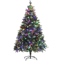 HOMCOM 6ft LED Pre-Lit Artificial Christmas Tree, with Base(m-1)