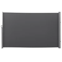 Outsunny Toldo Lateral Retráctil 300x180 cm Pantalla Enrollable Mampara de Privacidad y Protección Solar para Balcón Terraza Gris(m-10)