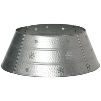 HOMCOM 66cm Hammered Steel Christmas Tree Base Collar(m-10)