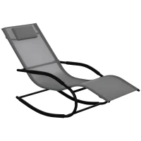 Outsunny Sdraio a Dondolo Zero Gravity Ergonomica, in Metallo e Texteline, 63x160x88cm(m-1)