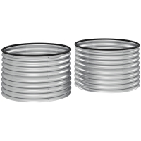 Outsunny Lot de 2 jardinières surélevées kit de jardinière ronde surélevée fonds ouverts acier galvanisé 90 x 90 x 56 cm argent