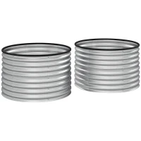 Outsunny Lot de 2 jardinières surélevées kit de jardinière ronde surélevée fonds ouverts acier galvanisé 90 x 90 x 56 cm argent(m-11)