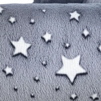 AIYAPLAY Poltrona per Bambini con Design a Stelle che Brillano al Buio in Velluto, 55x40x55 cm, Grigio(m-4)