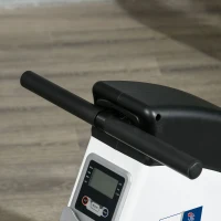 Rameur d'appartement pliable - Aosom.fr x FFHandball - 8 niveaux de résistance magnétique, écran LCD - acier noir blanc(m-8)