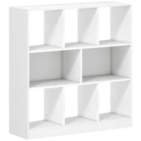 HOMCOM Estantería Librero Standregal, 8 Compartimientos, 97,5 x 30 x 100 cm, Blanco(m-1)