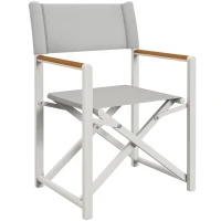 Outsunny Chaise de camping chaise de jardin pliable tissu respirant pour jardin, pêche, plage, pique-nique gris(m-10)