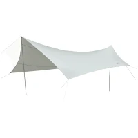 Outsunny Bâche Anti-Pluie Voile d'ombrage Toile de Camping 5,55L x 5,5l m avec Deux Hardcore Polyester Haute densité 190T imperméable Anti- UV Léger et Facile à Transporter Gris(m-1)