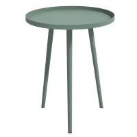 Outsunny Table basse de jardin ronde, table d'appoint extérieur avec bord rond en acier, dim. Ø40 x 50H cm vert(m-10)