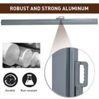 Outsunny Retractable Side Awning, Garden Privacy Screen Divider, Full Cassette Wind Breaker for Hot Tub, Balcony, Terrace, Pool, 300 x 160 cm, Grey(m-6)