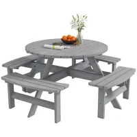 Outsunny 8-Seater Wooden Picnic Set-Fir Wood(m-10)