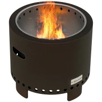 Outsunny Metal Wood-burning Smokeless Fire Pit, Black(m-10)