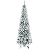 HOMCOM Albero di Natale Innevato 180cm con 523 Rami e Base in Acciaio per Interni(m-1)