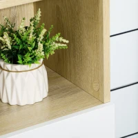 kleankin Mobile Bagno in Truciolato Bianco con 2 Armadietti con Ante e 2 Ripiani Aperti, 53x33.5x195.7 cm(m-10)