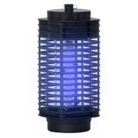 Outsunny Lampe anti-moustique, électrique anti-moustique extérieur intérieur, LED 3 W, tue-mouche électrique avec crochet d'attache, piège à moustique, lampe anti-mouche, noir(m-1)