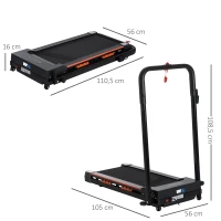 HOMCOM Tapis de course électrique de marche - 370 W pliable télécommande écran LCD vitesse 1-6 Km/h(m-3)