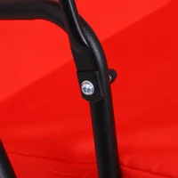 Outsunny Dondolo da Giardino 3 Posti con Tetto e Struttura in Acciaio, Rosso(m-6)