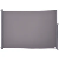 Outsunny Seitenmarkise, Sicht- und Sonnenschutz, Seitenrollo, Polyester, Grau, 3 x 2m(m-1)