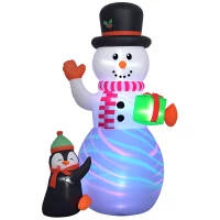 Outsunny 8ft Inflatable Christmas Snowman, with Accessories(m-10)