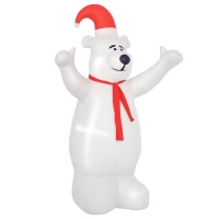 HOMCOM 6ft Tall Outdoor Inflatable Bear Airblown Projection Holiday Christmas Lawn Décor(m-10)