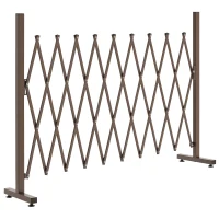 Outsunny Cerca de Jardim em Liga de Alumínio Barreira de Exterior Extensível Cerca de Jardim Metálica 250x31x103,5 cm Marrom(m-10)