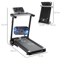 Tapis de Course Electrique Pliable - Aosom.fr x FFHandball - Tapis Roulant 1-12 Km/h 500 W écran LCD 12 programmes Noir(m-3)