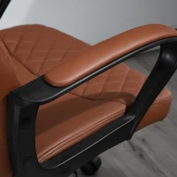 Vinsetto Sedia da Ufficio a Dondolo con 2 Punti Massaggianti e Porta USB, Poltrona da Ufficio in Finta Pelle Marrone con Altezza Regolabile, 59x63x92-101cm(m-11)