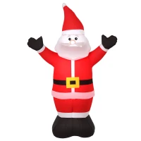 HOMCOM 4ft Inflatable Christmas Santa Claus Xmas Decoration 1 LED Holiday Air Blown Yard Outdoor Décor(m-10)