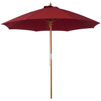 Outsunny Ombrellone da Giardino 2.5x2.5 m in Legno Rosso