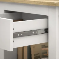 HOMCOM Set 2 Comodini con Cassetto e Ripiano Aperto in Legno, 45x40x55 cm, Bianco e Rovere(m-9)