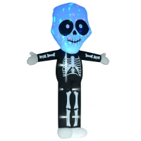 HOMCOM 3m Halloween Inflatable Skeleton Ghost Decoration, LED Lighted for Home Indoor Outdoor Garden Lawn Decoration Party Prop(m-10)