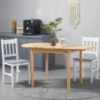 HOMCOM Masă Pliabilă pentru 4-6 persoane din Lemn de Pin, 140x70x75 cm, Natural(m-8)