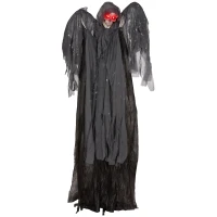 HOMCOM 6.3" Grim Reaper Halloween Animatronic, with Glowing Eyes(m-1)