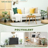 HOMCOM Lot de 2 plantes artificielles intérieures 65 cm, arbre artificiel avec pot en plastique et flocage, vert(m-5)