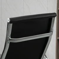 Vinsetto Bürostuhl ergonomischer Schreibtischstuhl mit Wippfunktion Chefsessel höhenverstellbarer Drehstuhl gepolstert Kunstleder Schaumstoff Schwarz 54 x 62 x 104-114 cm(m-8)