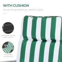 Outsunny 2 Pieces Garden Patio Furniture Set of 2, Outdoor Foldable Sun Recliners Loungers with Multi Position Relaxers Chairs and Cushions (Green White)(m-5)