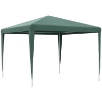 Outsunny Carpa Desmontable 3x3 m Cenador Pabellón de Jardín con 4 Orificios de Drenaje y Marco de Acero para Terraza Patio Verde(m-10)