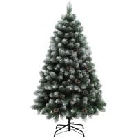 HOMCOM 5ft Snow-Dipped Artificial Pine Christmas Tree(m-1)