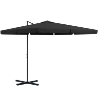 Outsunny 3m Cantilever Parasol, with Four-Position Canopy - Grey(m-1)